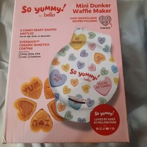 So Yummy! by Bella Mini Dunker Waffle Maker Candy Heart Shape New In Box